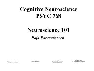 Cognitive Neuroscience PSYC 768 Neuroscience 101