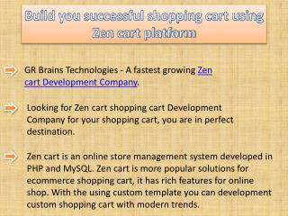 Build you successful shopping cart using Zen cart platform