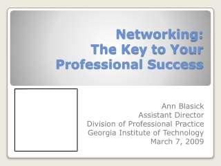 Networking: The Key to Your Professional Success