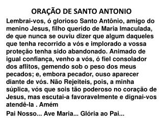 ORAÇÃO DE SANTO ANTONIO