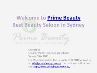 Beauty salon, Facial service inSydney