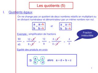 Les quotients (5)