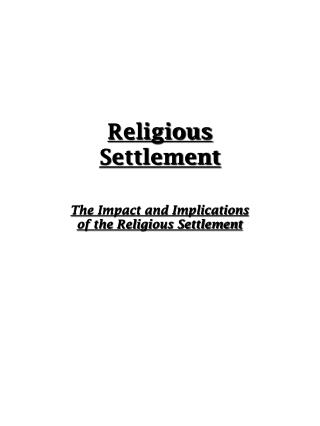 Religious Settlement