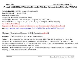 Project: IEEE P802.15 Working Group for Wireless Personal Area Networks (WPANs)