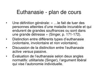 Euthanasie - plan de cours