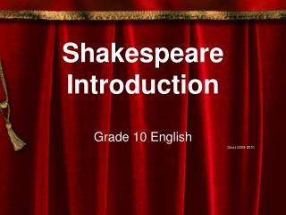 Shakespeare Introduction