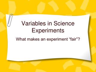 variables in science experiments ppt