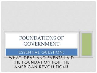 Foundations of Government