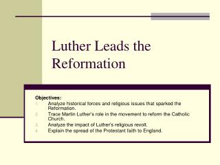 Luther Leads the Reformation