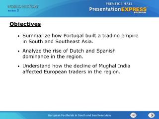 Summarize how Portugal built a trading empire in South and Southeast Asia.