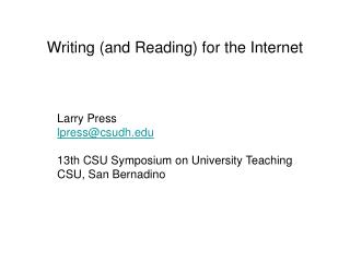 Writing (and Reading) for the Internet