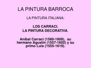 LA PINTURA BARROCA