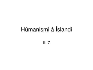 Húmanismi á Íslandi