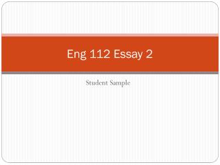 Eng 112 Essay 2