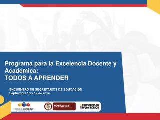 Programa para la Excelencia Docente y Académica: TODOS A APRENDER