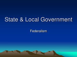 State &amp; Local Government