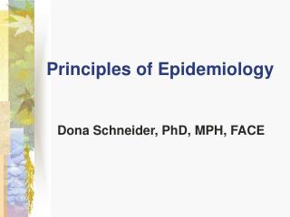 Principles of Epidemiology