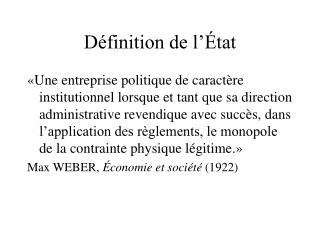 Définition de l’État