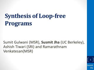 Synthesis of Loop-free Programs
