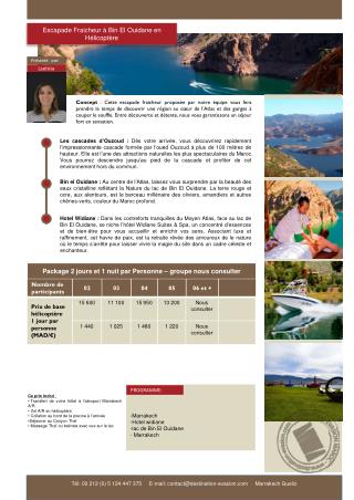 Tél: 00 212 (0) 5 124 447 375 E-mail: contact@destination-evasion Marrakech Gueliz