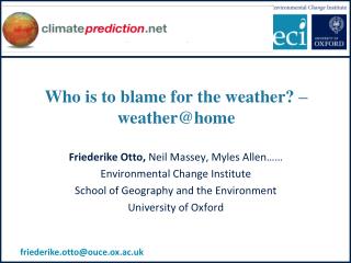 Who is to blame for the weather? – weather @ home