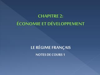 CHAPITRE 2: ÉCONOMIE ET DÉVELOPPEMENT