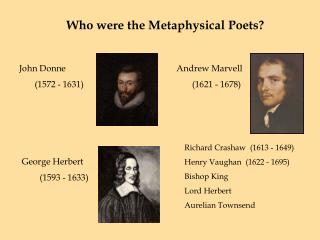 Who were the Metaphysical Poets?