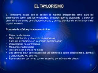 EL TAYLORISMO