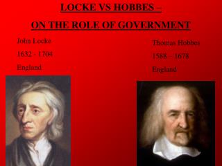 LOCKE VS HOBBES – ON THE ROLE OF GOVERNMENT