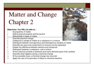 Matter and Change Chapter 2