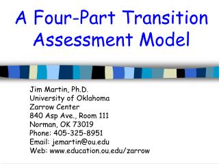A Four-Part Transition Assessment Model