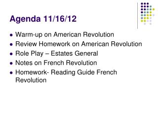 Agenda 11/16/12
