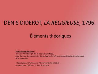 DENIS DIDEROT, LA RELIGIEUSE , 1796