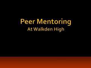 Peer Mentoring At Walkden High