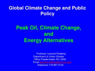 Global Climate Change and Public Policy