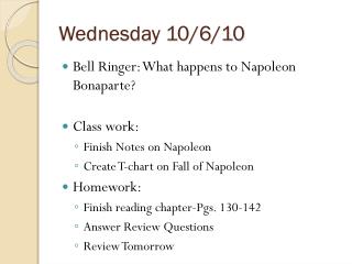 Wednesday 10/6/10