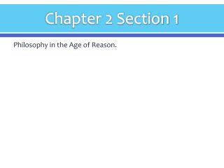 Chapter 2 Section 1
