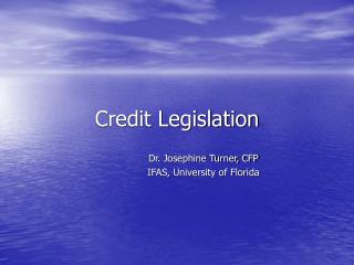 Credit Legislation