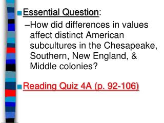Essential Question :
