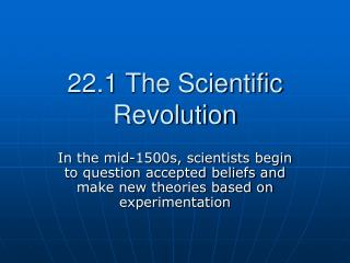 22.1 The Scientific Revolution