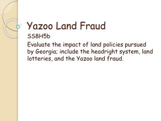 Yazoo Land Fraud