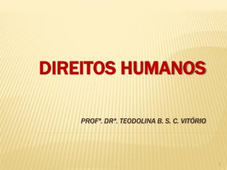 DIREITOS HUMANOS Profª. DRª . Teodolina B. S. C. Vitório