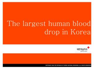 The largest human blood drop in Korea