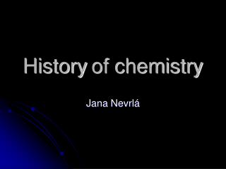 History of chemistry