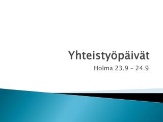 Yhteistyöpäivät