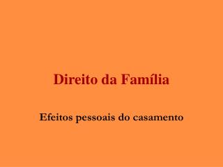 Direito da Família