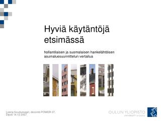 Hyviä käytäntöjä etsimässä