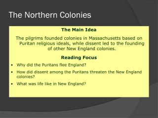 The Northern Colonies