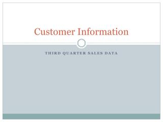 Customer Information