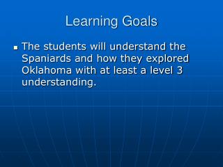 Learning Goals